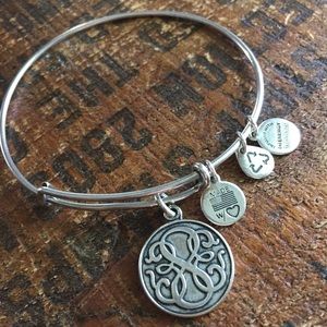 Alex and Ani silver bracelet Celtic coin  design